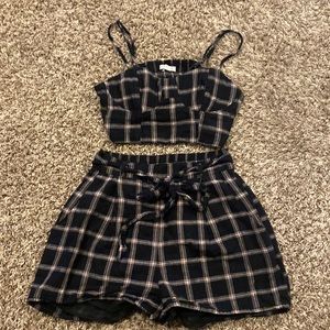 XS plaid American Eagle matching set